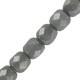 Czech Fire polished faceted glass beads 4mm Chalk white grey luster